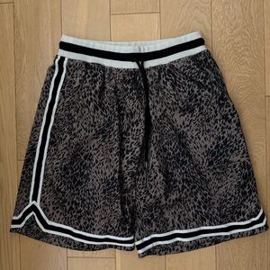 John Elliott Leopard Print Athletic Shorts